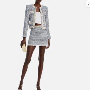 Generation Love Tweed Skirt in Black and White